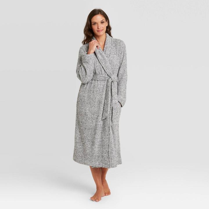 Women's Cozy Chenille Robe - Stars Above Gray