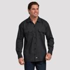 Dickies Men's Relaxed Fit Long Sleeve Button-down Shirt - Black