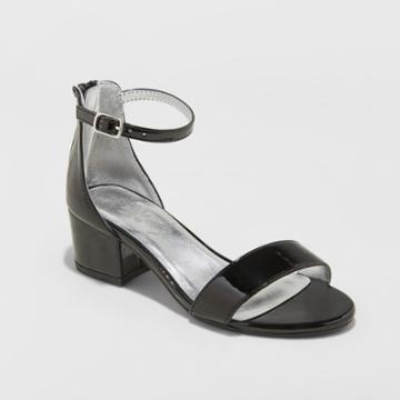 Girls' Flowers By Nina Tressie Heeled Ankle Strap Sandals - Black