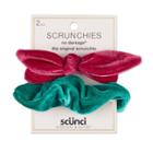 Scunci Wired Velvet Scrunchies - 2pk, Red Green