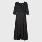 3/4 Sleeve Knit Wrap Maternity Dress - Isabel Maternity By Ingrid & Isabel Black
