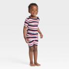 No Brand Toddler Americana Striped Matching Family Pajama Set - White