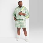 Men's Big & Tall 6 Knit Cargo Shorts - Original Use Green Tie-dye
