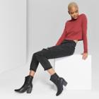 Women's Long Sleeve Mock Neck Boxy T-shirt - Wild Fable Red