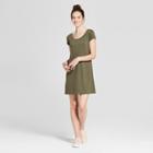 Women's Short Sleeve T-shirt Dress - Mossimo Supply Co. Olive (green)