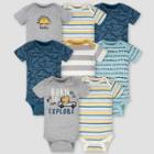 Gerber Baby Boys' 8pk Dino Onesies - Gray Newborn