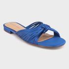 Women's Grace Satin Knotted Slide Sandals - Who What Wear Blue