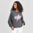 Women's Ac/dc Cropped Graphic Sweatshirt - Charcoal