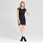 Women's Lace Cap Sleeve Dress - K By Kersh Black