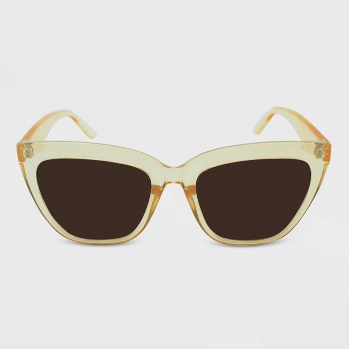 Women's Crystal Cateye Sunglasses - Wild Fable Beige