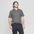 Men's Big & Tall Pinstripe Regular Fit Short Sleeve Slub Jersey Polo Shirt - Goodfellow & Co Thundering Gray