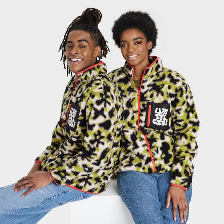 No Brand Black History Month Adult Limitless Faux Fur Jacket - Ivory Animal Icon