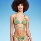 Women's Triangle Wrap Bikini Top - Wild Fable Multi Floral Print X, One Color