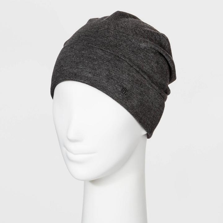 Women's Jersey Velour Cinch Back Slouch Knit Beanie - C9 Champion Gray One Size, Women's, Black