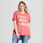 Women's Plus Size Today Was A Good Day Short Sleeve Crew Neck T-shirt - Lyric Culture (juniors') - Red