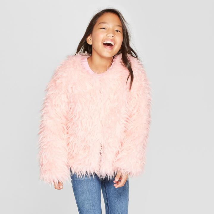 Girls' Faux Fur Jacket - Cat & Jack