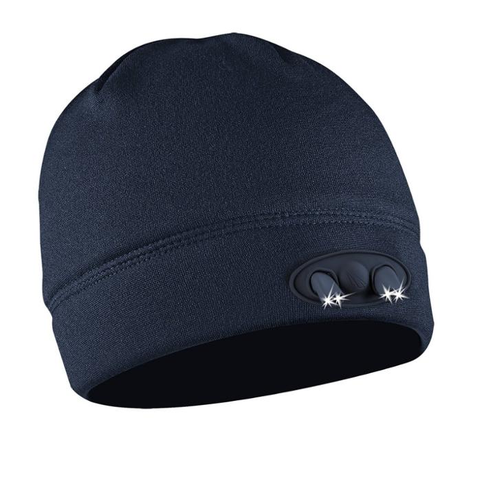 Powercap 4 Led Compression Fleece Cap - Navy, Blue