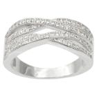 4/5 Ct. T.w. Journee Collection Round Cut Cz Pave Set Elegant Ring In Brass -