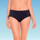 Women's Slimming Control Side-tie Ruched Bikini Bottom - Beach Betty By Miracle Brands Black