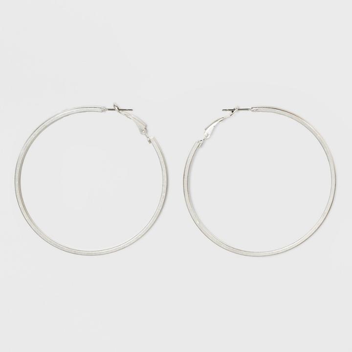 Thick Circle Hoop Earrings - Universal Thread Dark Silver,