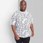 Adult Extended Size Printed Casual Fit Short Sleeve T-shirt - Original Use White/leaf