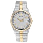 Men's Pulsar Day /date Expansion Watch - Two Tone With Silver Dial - Pxf308
