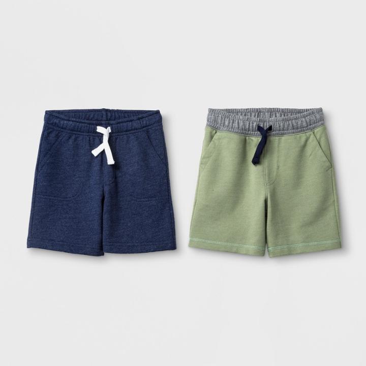 Toddler Boys' Pull-on Shorts 2pk - Cat & Jack Sage 12 Months, Boy's, Size: