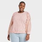Women's Plus Size Polka Dot Sweatshirt - Who What Wear Pink