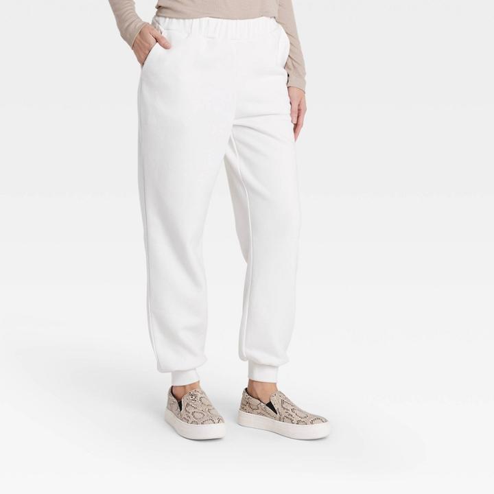 Women's French Terry Jogger Pants - Prologue White