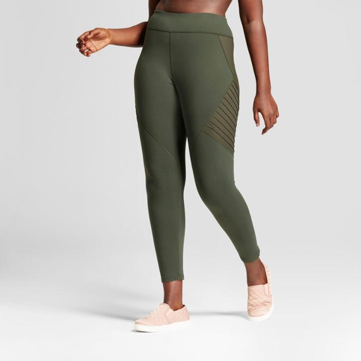 Plus Size Women's Plus Premium 7/8 Moto Leggings - Joylab Deep Olive