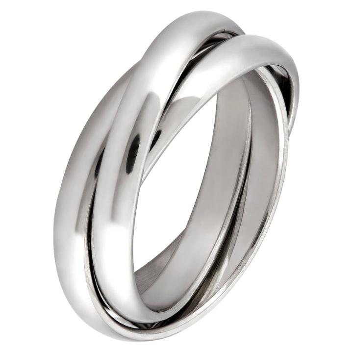 West Coast Jewelry Stainless Steel Intertwined Triple Band Ring