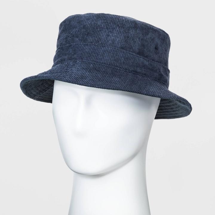 Men's Sherpa Reversible Quilted Bucket Hat - Original Use Blue