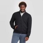 Men's Tall Jacquard Regular Fit Full-zip Sweater - Goodfellow & Co Black