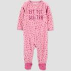 Baby Girls' 'little Sister' Dot Footed Pajamas - Just One You Made By Carter's Pink