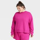Women's Plus Size French Terry Crewneck Sweatshirt - All In Motion Berry Purple