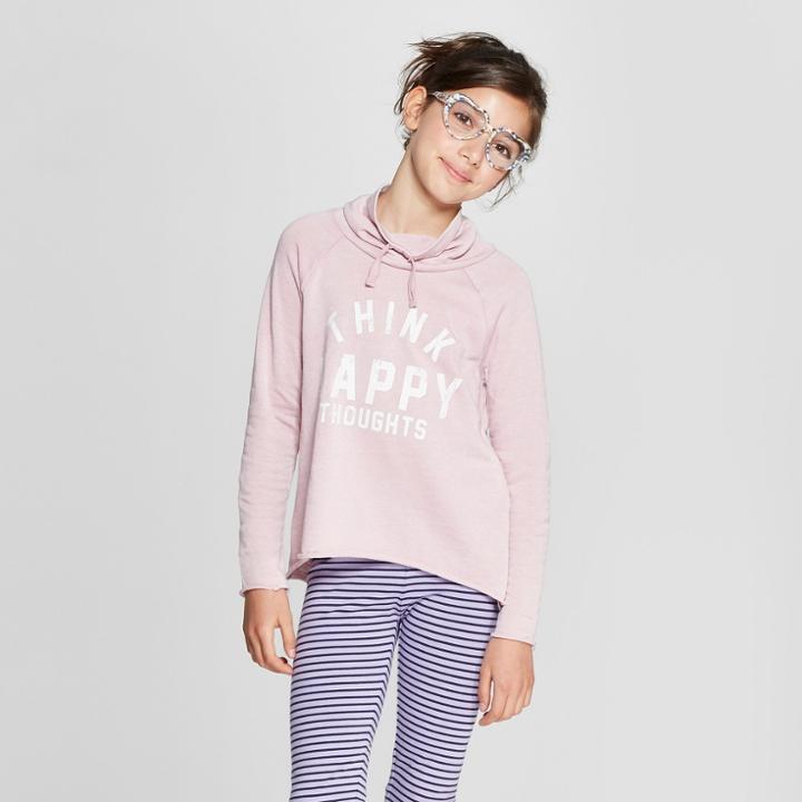Grayson Social Girls' 'think Happy Thoughts' Sweatshirt -