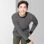 Men's Striped Long Sleeve Boxy T-shirt - Original Use Jet Black