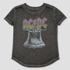 Toddler Girls' Ac/dc Burnout Short Sleeve T-shirt - Black 18 Months,
