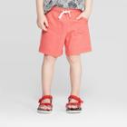 Toddler Boys' French Terry Pull-on Shorts - Cat & Jack Berry 12m, Boy's, Orange
