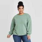 Women's Plus Size Crewneck Sweatshirt - Universal Thread Green 1x, Women's,