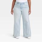 Women's High-rise Wide Leg Jeans - Ava & Viv Light Blue Denim