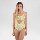 Sugar Coast By Lolli Women's Lemon Cut Out One Piece - Yellow/white