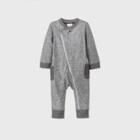 Baby Boys' Zip Front Romper - Cat & Jack Black Newborn