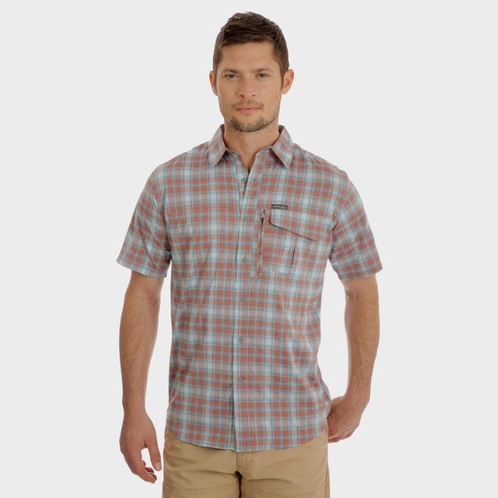 Wrangler Men's Plaid Short Sleeve Outdoor Camp Shirts - Red