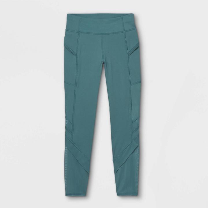 Girls' Mesh Pocket Leggings - All In Motion Green