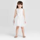 Zenzi Toddler Girls' Glitter Tulle Flower Girl Dress - Off-white 2t, Toddler Girl's, Beige