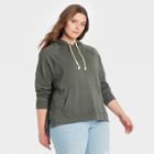 Women's Plus Size Hooded Sweatshirt - Universal Thread Green
