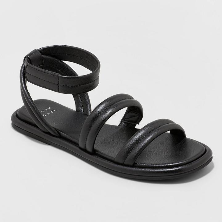 Women's Ottie Ankle Strap Sandals - A New Day Black