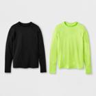 Boys' 2pc Long Sleeve Rash Guard Set - Cat & Jack Black/neon