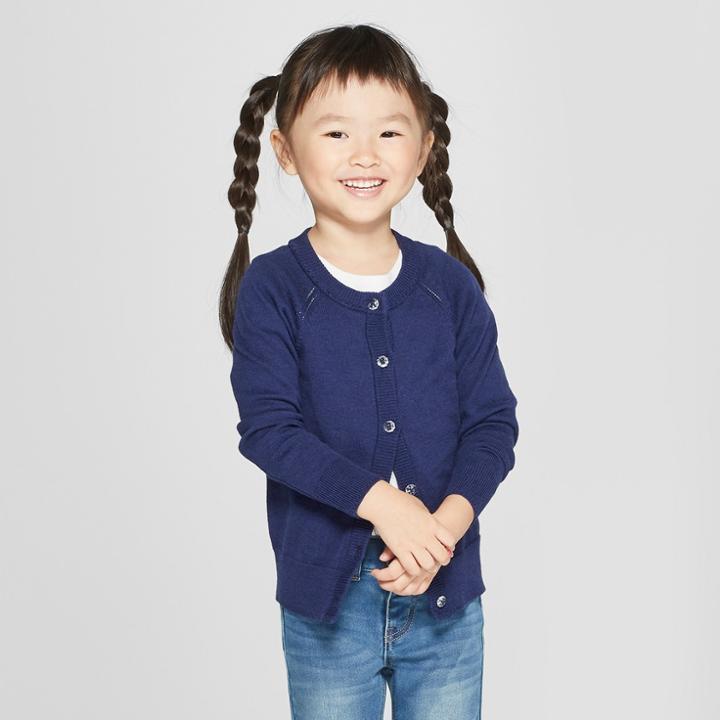 Toddler Girls' Cardigan - Cat & Jack Nightfall Blue
